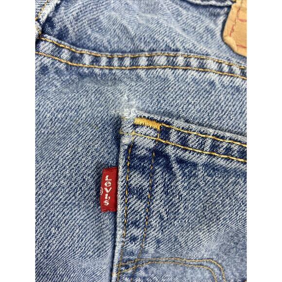 Levis 517 Jeans Mens 33 x 29 Bootcut Medium Wash Denim Casual Grunge Holes - Picture 14 of 16